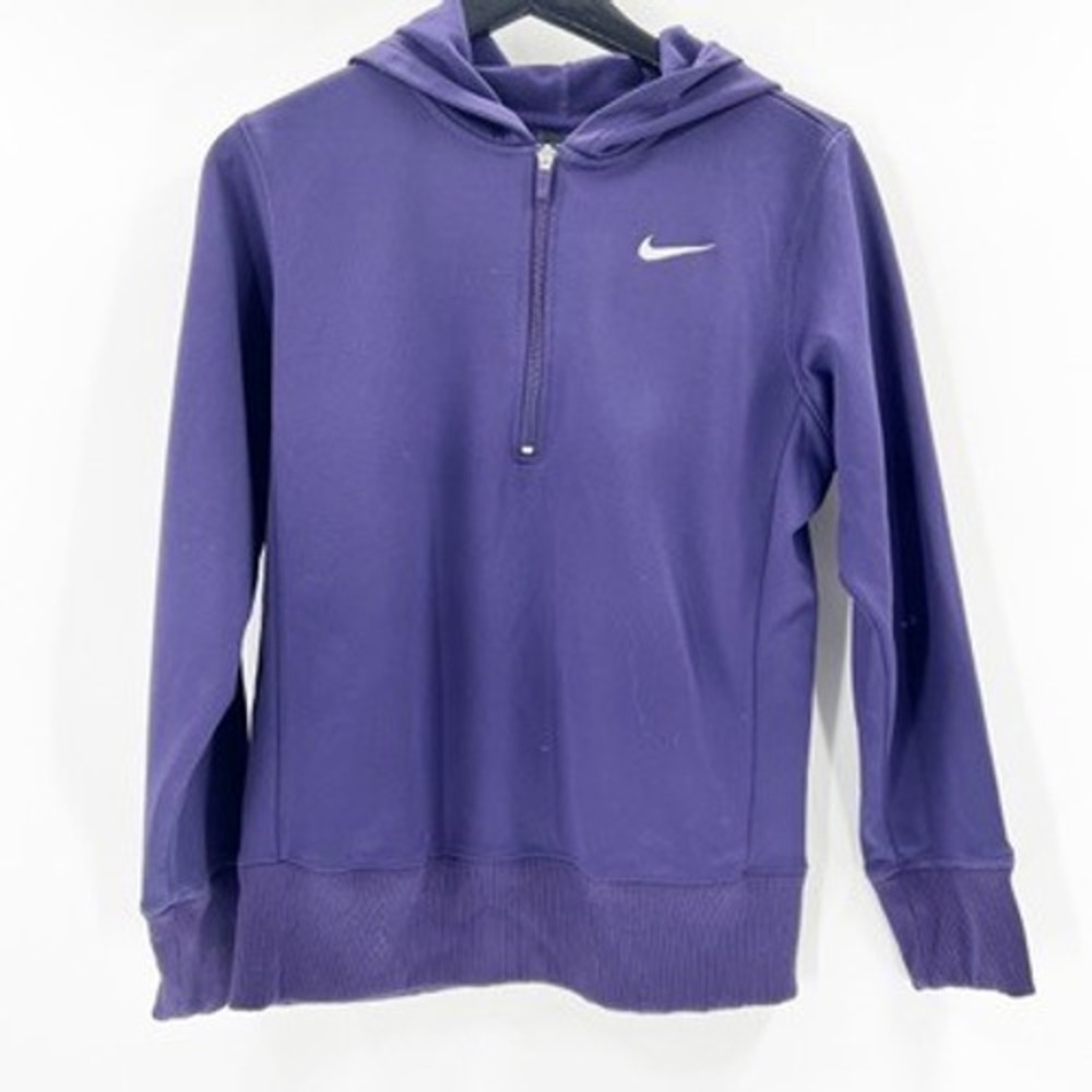 Nike Purple Fleece Quarter Zip Hoodie Sweatshirt‎ Women's Medium Athletic